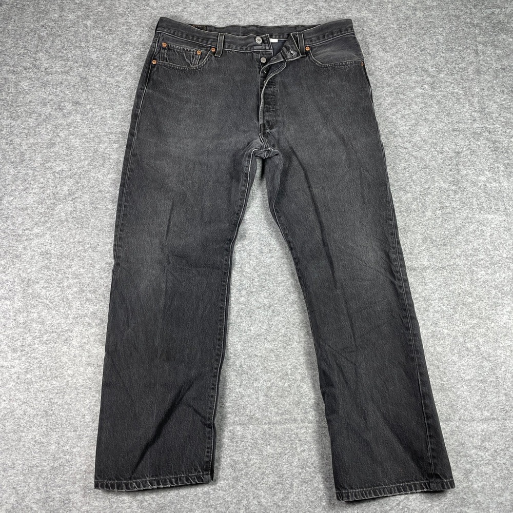 VTG Levis Jeans Mens 40x32 (Fits 36x30) Black 501 Original Straight Leg Denim